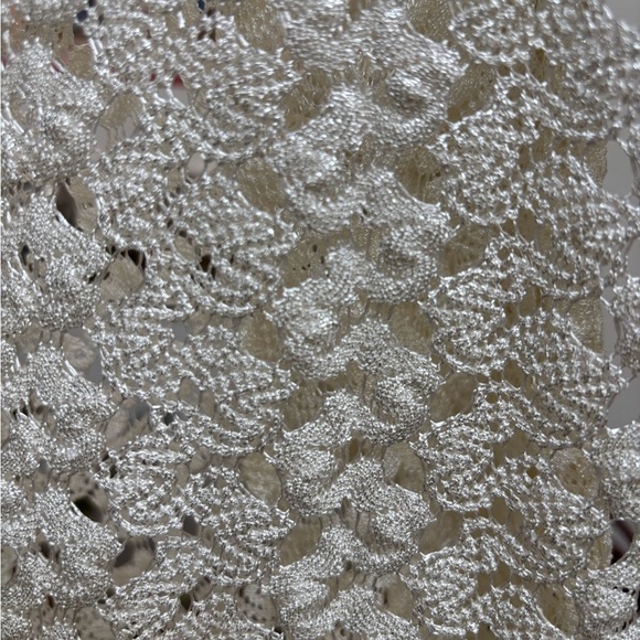 Alberto Makali Cream Lace Crochet Blazer Boho Jacket Lightweight Sheer Top Sz L - Picture 6 of 9